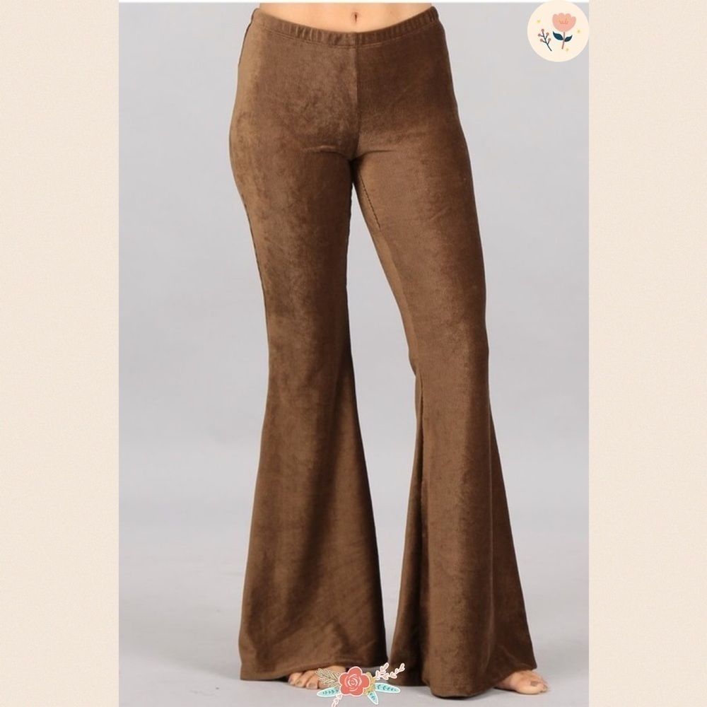 New! Mocha Brown Knit, Fit & Flare Corduroys